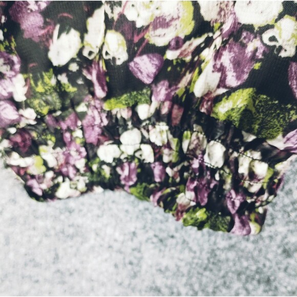 Harem Pants Size S Flattering Smock Waist Purple Earthy Floral Sweet Delicate - Picture 6 of 12